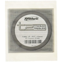 D'Addario T2 Titanium Treble Classical Guitar Single 2nd String Normal Tension,