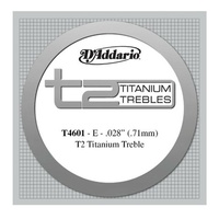 D'Addario T2 Titanium Treble Classical Guitar Single 1st String  Hard Tension,