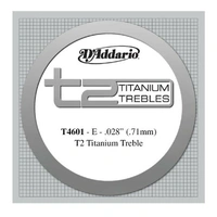 D'Addario T2 Titanium Treble Classical Guitar Single 1st String  Hard Tension,