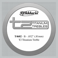 D'Addario T2 Titanium Treble Classical Guitar Single 2nd  String  Hard Tension,