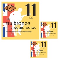 3 sets Rotosound TB11 Tru Bronze Acoustic Guitar Strings (11-52) Light