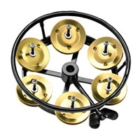 Meinl Percussion THH1B-BK Professional Series Hi Hat Tambourine Single Row Brass