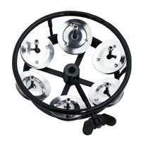 Meinl Percussion THH1BK  Professional Series Hi Hat Tambourine Single Row Steel