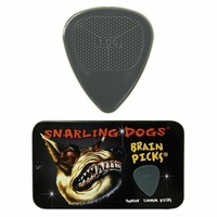 Snarling Dogs Brain Guitar Picks with Tin Box- 12 Picks Grey 1.00 mm Gauge