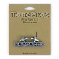 TonePros TP6R Tune-o-matic Bridge with Roller Saddles - Small Posts Chrome