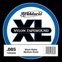 D'Addario TWB085M Nylon Tape Wound Bass Guitar Single String, .085