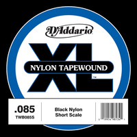 D'Addario TWB085S Nylon Tape Wound Bass Guitar Single String, .085
