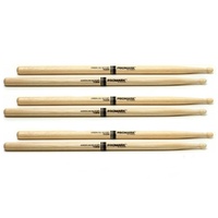 Promark TX2BW American Hickory Wood Tip 2B Pro Mark 3 Pairs Drum Sticks