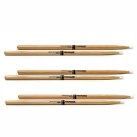 Promark TX5AN American Hickory Nylon Tip 5A Nylon Tip  Drumsticks - 3 Pairs