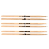 Promark TX7AN American Hickory Nylon Tip 7AN Pro Mark 3 Pairs Drum Sticks