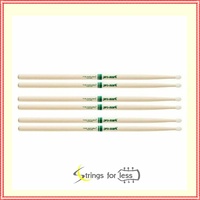 Promark The Natural American Hickory Nylon Tip 2BN - TXR2BN Drum Sticks 3 Pairs