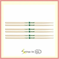 Promark The Natural American Hickory Nylon Tip 2BN - TXR2BN Drum Sticks 3 Pairs