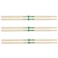 Promark The Natural American Hickory Wood Tip 747 - 3 Pairs Drum Sticks 