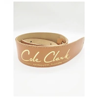Cole Clark Guitar Strap Tan Leather Strap with Gold Logo
