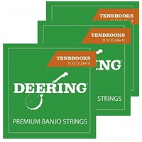Deering Tenbrooks 5-String Banjo Strings 11 - 22 Made in USA * 3 Sets * ST-B
