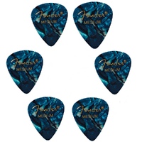 Fender 351 Premium Medium Celulloid Guitar Picks -  Ocean Turquoise Moto - 6 Picks