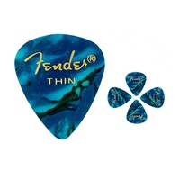 Fender 351 Premium Thin  Celulloid  Guitar Picks -  Ocean Turquoise Moto 5 Picks