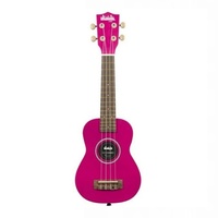 Kala Ukadelic Dragonfruit Soprano Ukulele with Drawstring Bag 