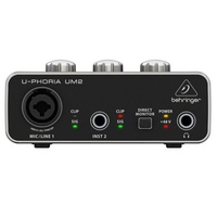 Behringer U-Phoria UM2  2-channel USB Audio Interface with 1  XENYX Preamp