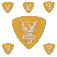Clayton Ultem Guitar Picks 1.07 mm - Rounded Triangle 6 Picks  URT107