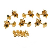 Grover Sta-Tite V97G guitar tuners 14:1 solid peghead gold butterbean set of 6