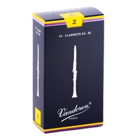 Vandoren B Flat Clarinet Reed Traditional Grade 2 Box of 10