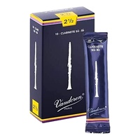 Vandoren B Flat Clarinet Reed Traditional Grade 2.5 Box of 10 , CR1025