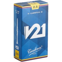 Vandoren B Flat Clarinet Reed V21 Grade 2.5 Box of 10