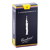 Vandoren Soprano Saxophone Reed Traditional Grade 3.0 Box of 10