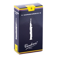 Vandoren Soprano Saxophone Reed Traditional Grade 5.0 Box of 10