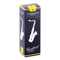 Vandoren Tenor Saxophone Reeds Traditional - Grade 5.0 - Box of 5