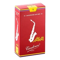 Vandoren Alto Saxophone Reed JAVA Red  Grade 1.0 Box of 10
