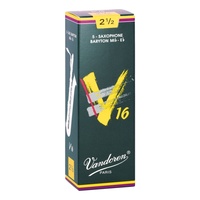 Vandoren Baritone Saxophone Reeds - V16 Grade 2.5 - Box of 5