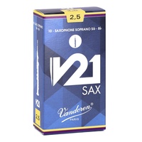 Vandoren Soprano Saxophone Reed - V21 - Grade 2.5 - Box of 10