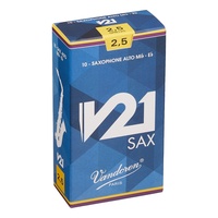 Vandoren Alto Saxophone Reed V21 Grade 2.5 Box of 10