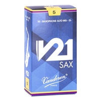 Vandoren Alto Saxophone Reeds V21 Grade 5.0 Box of 10