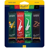 Vandoren Alto Sax Jazz Reed Mix Card 1 x  ZZ, V16, JAVA Red & Green Strength 2.5