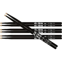 Vic Firth American Classic Drumsticks  5A Wood Tip - Black Finish 4 Pairs