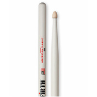 Vic Firth American Classic Drumsticks - 5B - Wood Tip - White Finish