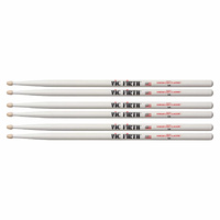 Vic Firth American Classic Drumsticks - 5B Wood Tip - White Finish - 3 Pairs