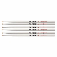 Vic Firth American Classic Drumsticks - 5B Wood Tip - White Finish - 3 Pairs