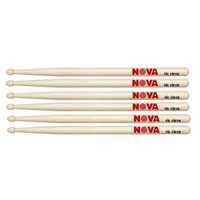 Vic Firth Nova 5B Wood Tip 3 Pairs American Hickory  Drumsticks