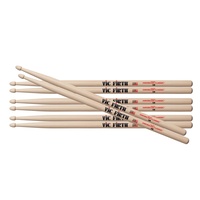 Vic Firth 5B Hickory Drumsticks WOOD Tip Value Pack Buy 3 get 4 Pairs