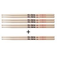 Vic Firth 7A  Hickory Drumsticks Wood Tip Value Pack Buy 3 get 4 Pairs