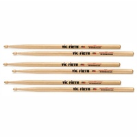 Vic Firth American Classic Drumsticks - 5B - Double Glaze wood tip - 3 Pairs