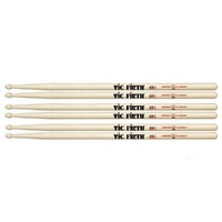 3 Pairs Vic Firth 7AW Classic Hickory 7A Wood Tip Drum Sticks