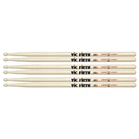 3 Pairs Vic Firth 7AW Classic Hickory 7A Wood Tip Drum Sticks