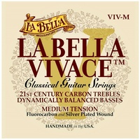 La Bella VIV-M  Vivace Fluorocarbon Classical Guitar Strings – Medium  Tension