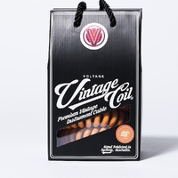 Voltage Vintage Coil 25ft Coiled Guitar Cable straight  / Right Angle - Caramel