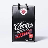 Voltage Vintage Coil 25ft Coiled Guitar Cable straight  / Right Angle  -  Red